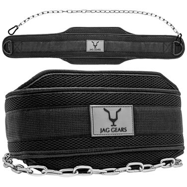 Пояс для підтягувань з ланцюгом 91.4 см, Heavy Duty сталевий ланцюг + 2 карабіни, для бодібілдингу, силових тренувань, важкої атлетики та підтягувань, пояс для ваги Black