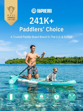 Надувне SUP-борд Niphean з сидінням та аксесуарами, 320 см, для 2 осіб, до 200 кг, для будь-якого рівня майстерності