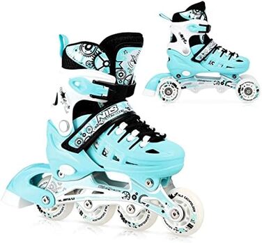 Ковзани фігуристичні Nils 4-в-1 регульовані - для дівчаток та хлопчиків, жінок - NH10905 (Блакитний, M (35-38))