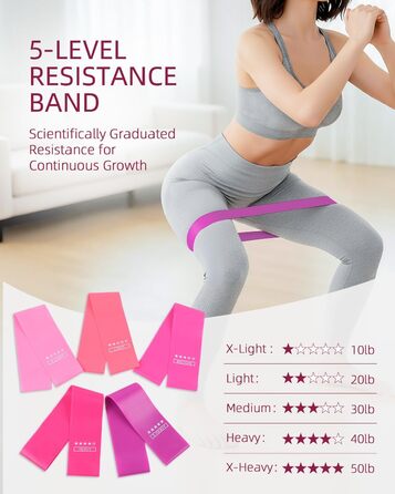 Набір для пілатесу Abahub: кільце 35 см, м'яч 25 см, 5 еластичних стрічок, шкарпетки для йоги, ковзаючі диски. Для жінок, домашні тренування, сила, гнучкість, стабільність та підтяжка тіла. Рожевий