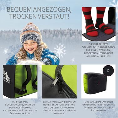 Набір дитячих лиж BambiniWelt 125 см: лижі, чохол для лиж та черевиків, рюкзак для лиж, чорний/рожевий