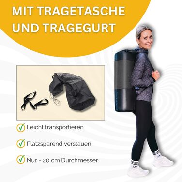 Килимок для тренувань Muawo Premium: фітнес, йога, гімнастика | Нековзний | Товстий та довгий (190 x 100 x 1,5 см) | Сірий