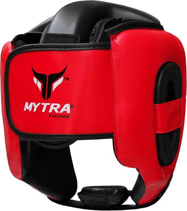 Захист голови для боксу Mytra Fusion з регульованим ременем, MMA, Муай Тай, спаринги, бойові мистецтва, Карате, червоно-чорний, L-XL