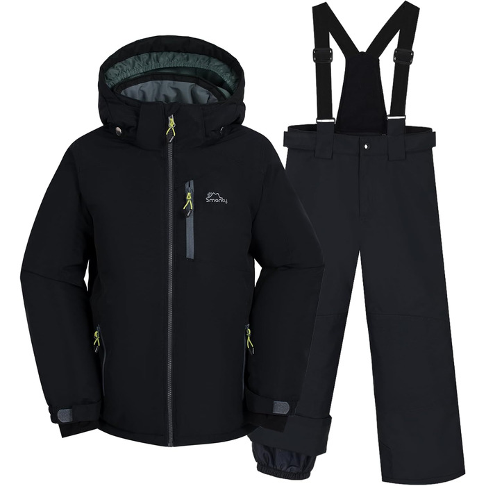 Дитячий зимовий комбінезон SNOWER для хлопчика з капюшоном, теплий гірськолижний костюм, кольоровий зелений (10-12 років, темно-зелений)