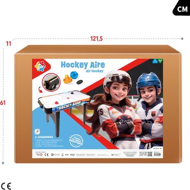 Кольоровий стіл для хокею на повітрі ColorBaby 85330, розмір 122 x 61 см, 122 x 61 x 75 см