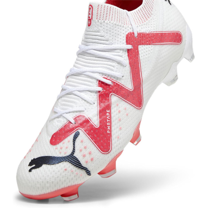 Жіночі футбольні бутси PUMA Future Ultimate FG/AG, 36, білий, чорний, червоний (Fire Orchid Red)