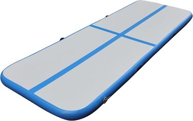 Air Track 300x100x10 см блакитно-сірий з електричним насосом для гімнастики