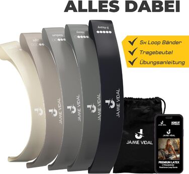 Еластичні стрічки для фітнесу: короткі, преміум-латекс, стрічки опору, міні-петлі, тера-стрічки, фітнес, спорт, стрічки для силових тренувань, фітнес-стрічки Бежево-сірий