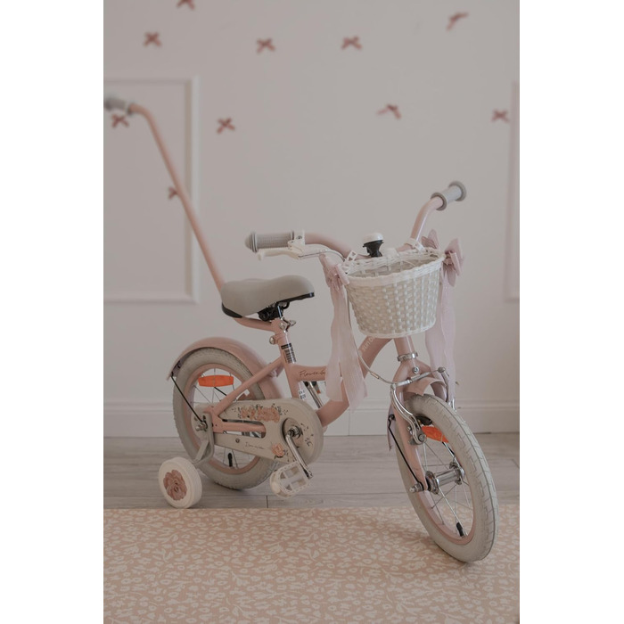 Дитяче велосипед Sun Baby Flower Bike для дівчаток, 16 дюймів, знімний ручка-штовхач, 2-6 років (Блакитний)