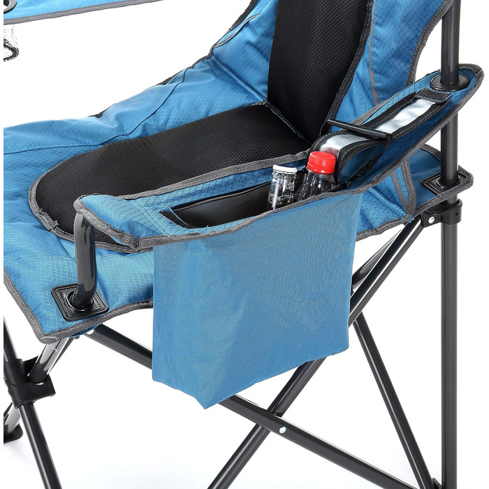 Складаний кемпінговий стілець ARROWHEAD OUTDOOR Deluxe з вбудованим охолоджувачем та підстаканником, водовідштовхувальна тканина (Синій, Стандарт)
