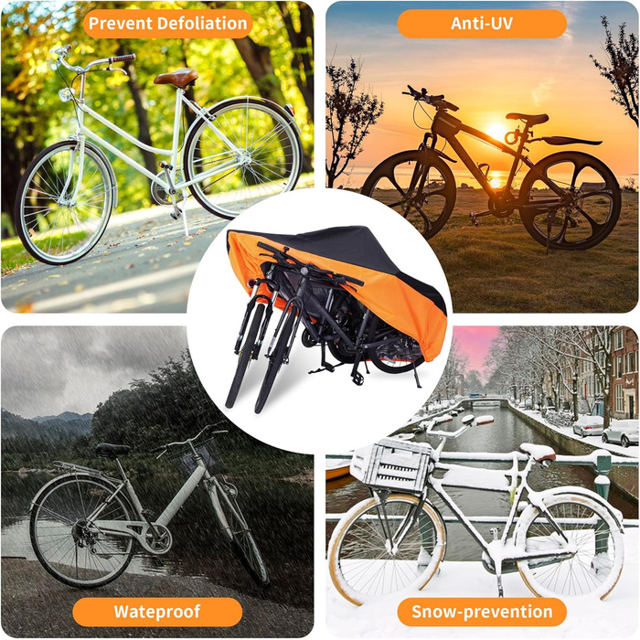 Водонепроникний чохол для велосипеда на 1 або 2 велосипеда – Heavy Duty 420D захист від дощу, сонця, пилу та вітру. Підходить для електровелосипедів, гірських та шосейних велосипедів