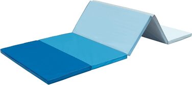 Дитячий складаний килимок для гімнастики та йоги синій 185x76x3 см