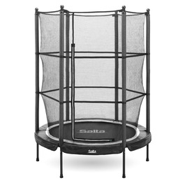 Батут дитячий Salta Junior Ø 140 см, чорний/рожевий, з сіткою, TÜV geprüft