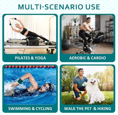 Регульовані вантажні манжети на зап'ястя та кісточки, комплект 2 шт (по 0,5 кг), преміум-силіконові браслети, підходять для йоги, пілатесу, домашнього фітнесу, танців, плавання, бігу, кардіо, силових тренувань, зелені