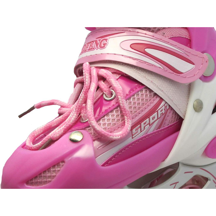 Дитячі ролики Kinder Inliner з регулюванням розміру та світними колесами. Ролики для дітей, регулюються в 4 розміри, 3 кольори (рожевий L, 38-41)