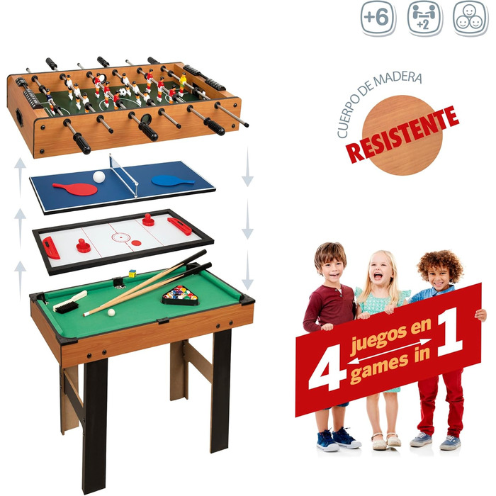 Дитячий ігровий стіл ColorBaby 4-в-1, багатофункціональний, CBGames, мультиігри