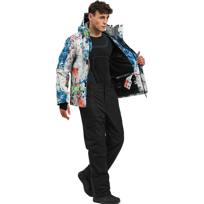 Чоловічий зимовий костюм для сноубордингу та катання на лижах, водонепроникний та вітронепроникний, теплий, для туризму та альпінізму, розмір M, колір чорний