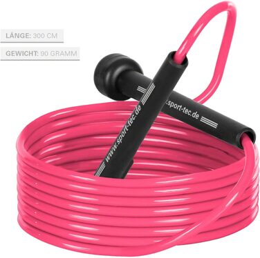Скакалка для HIIT, боксу, MMA, фітнесу та кросфіту, 300 см (Рожева)