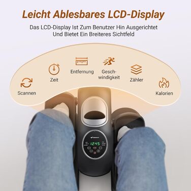 MERACH Міні електричний крос-тренажер під стіл з пульт, дисплей, неслизьке покриття, 12 швидкостей, тихий та портативний для дому, для дорослих та літніх людей (чорний) E32-2024