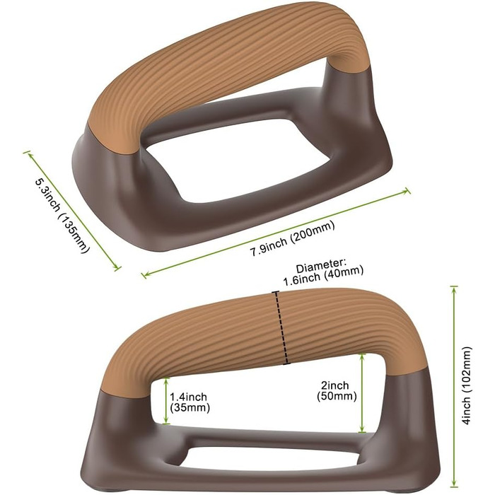 Обладнання для калістеніки: бруси для віджимань, паралелі, бруси для ростову, дошки для віджимань, тренування вдома, сила, витримує 226 кг, темно-зелений, перфорована платформа (коричнева)