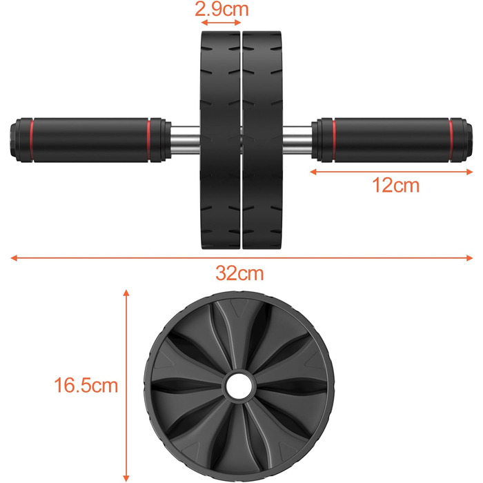 Ролер для пресу та тренажер для живота з колінним килимком, для дому. Ідеально для тренування спини, плечей та пресу
