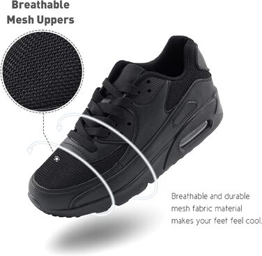 Кросівки для бігу Hitmars: чоловічі та жіночі, зручні, легкі, з повітряною подушкою, чорно-зелені, розміри EU36-EU47