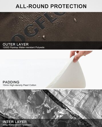 Скі-сумка Skitasche 360° з роликами, водонепроникна, 1200D, для 1/2 комплектів лиж, 190 см, Khaki