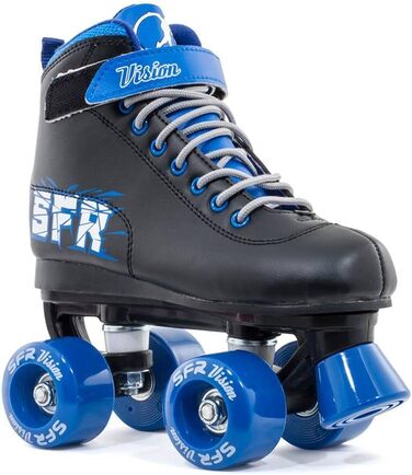 Роликові ковзани SFR Vision II Quad, чорний/синій, багатоколірні (білий/рожевий), розмір 38
