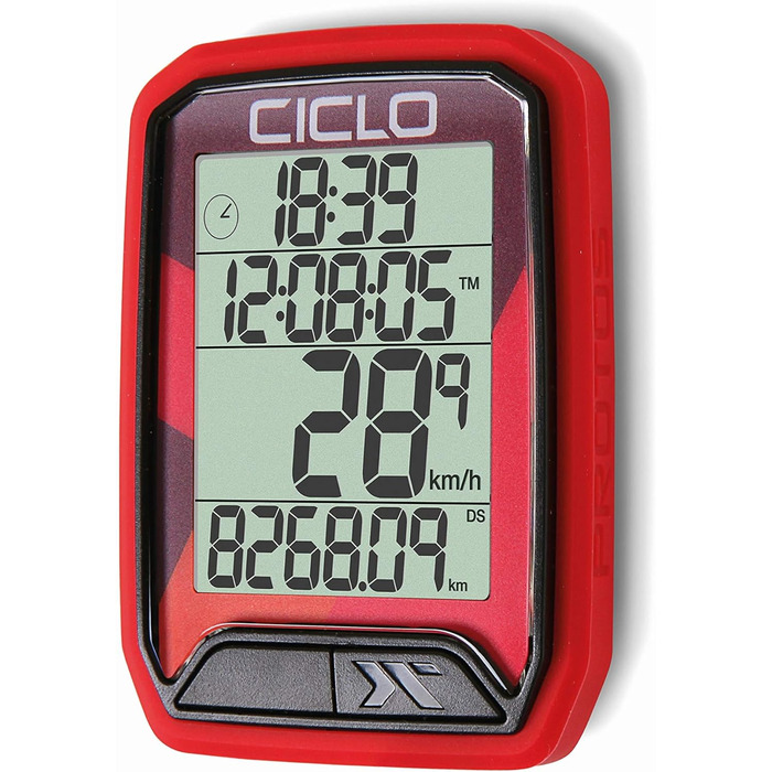 CICLO PROTOS 213 бездротовий велокомп'ютер, 13 функцій, червоний