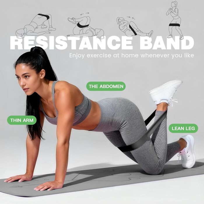 Йога мат Soontrans 8 мм, TPE, 183x68 см (сірий) - з гумками, килимком для колін та фітнес аксесуарами