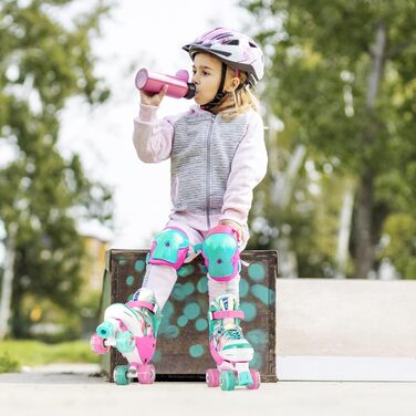 Роликові ковзани Nemone для дівчаток, розміри 37-39 EU, блакитний/фіолетовий, для катання в приміщенні та на вулиці