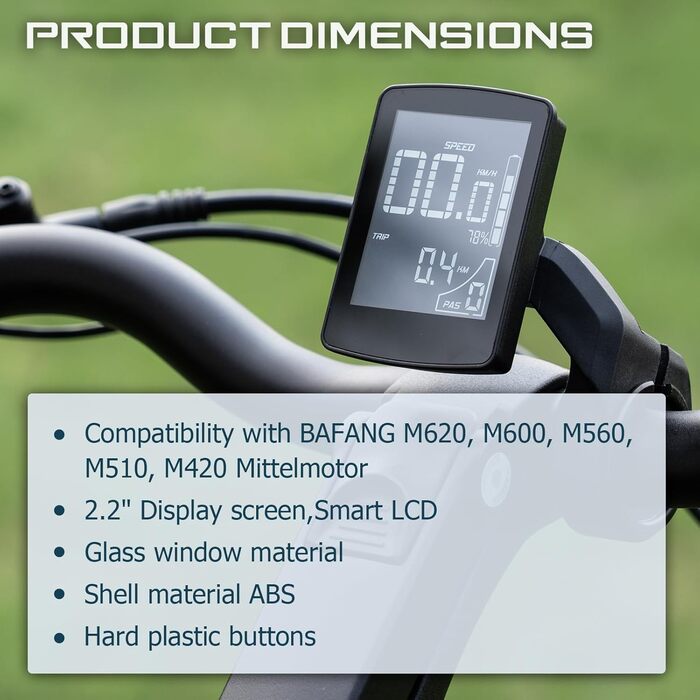 Дисплей BAFANG для електровелосипеда CAN, сумісний з моторами M620, M600, M560, M510, M420, велокомп'ютер з 0-9 PAS, CAN протокол DZ47