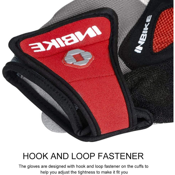 Велосипедні рукавички Inbike напівпальцеві з гелевою амортизацією, дихаючі, неслизькі, для гірського велосипеда, чоловічі/жіночі, літні, MTB, червоні, розмір M