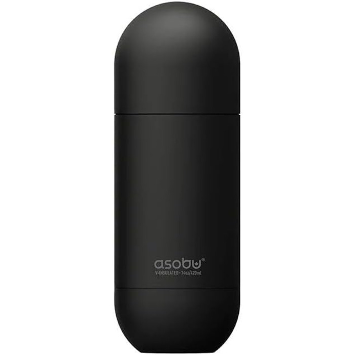 Термос ASOBU Orb 420 мл, чорний, сталева пляшка для напоїв