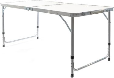 Складаний туристичний стіл Toboli 120x60x70 см, регульована висота, алюмінієвий каркас, MDF стільниця, багатофункціональний, для кемпінгу, саду, буфета