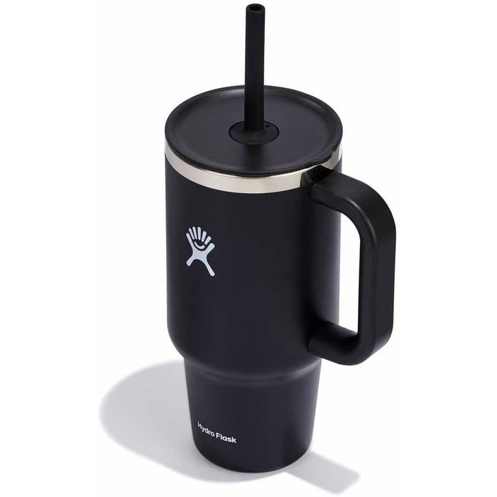 Термочашка HYDRO FLASK 1180 мл з кришкою та соломинкою, вакуумна, нержавіюча сталь, чорна