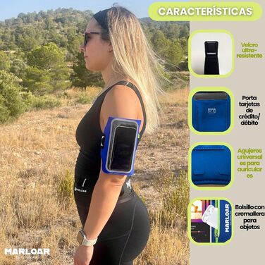 Браслет для руки MARLOAR для бігу та мобільного телефону, сумісний з iPhone (Blue)
