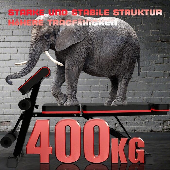 Складана лавка для тренажерів з регулюванням, 8-в-1, 400 кг, для дому, силові тренування, римський стул