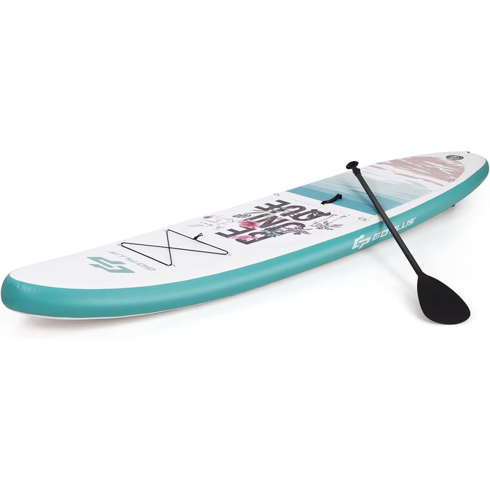Надувна SUP-дошка COSTWAY 320×76×15 см, комплект: рюкзак, насос, весло, страховка, банджі, ремкомплект, до 150 кг, бірюзова, без сидіння