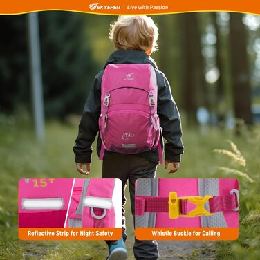 Дитячий рюкзак SKYSPER 15L - легкий та комфортний для хлопчиків та дівчаток (рожевий)