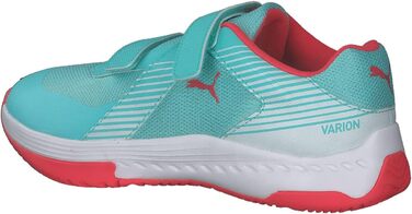 Дитячі спортивні зала-тенісні кросівки PUMA Varion V Jr. 37.5 EU, кольори: Aqua, Sunblaze, White