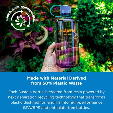 Пляшка для води Nalgene EH Sustain 1 л, баклажанова, унісекс