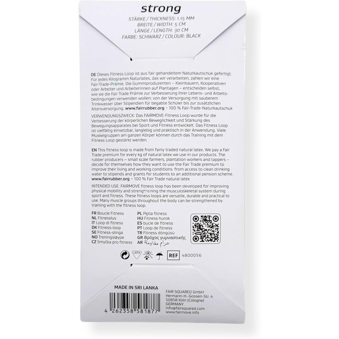 Еластичні стрічки FAIR Move для фітнесу та йоги, 100% натуральний латекс, сила 4.5 кг, чорний колір