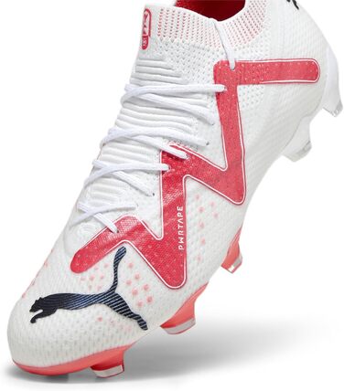 Жіночі футбольні бутси PUMA Future Ultimate FG/AG, 36, білий, чорний, червоний (Fire Orchid Red)