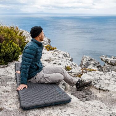 Каремат Naturehike 3.5R для кемпінгу, самонадувний, зимовий (-6°C), чорний, прямокутний (L)