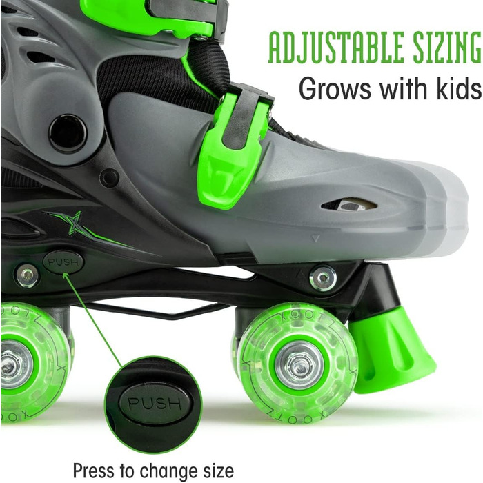 Роликові ковзани Xootz TY6340-M, зелені, розмір 32-36