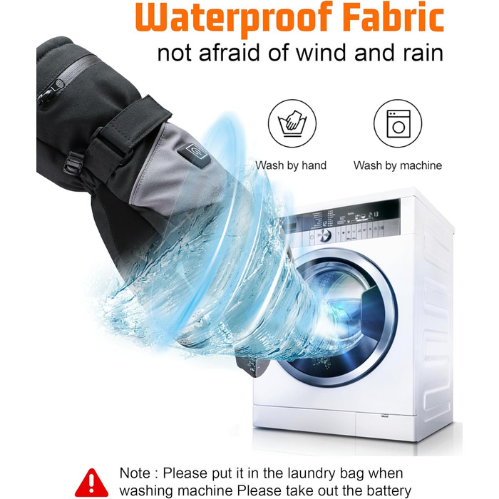 Гріючі рукавички 7.4V 3000mAh для жінок та чоловіків, водонепроникні, вітронепроникні, з підтримкою сенсорного екрану, для мотоциклів, катання на снігоходах, туризму та кемпінгу, чорні, XL