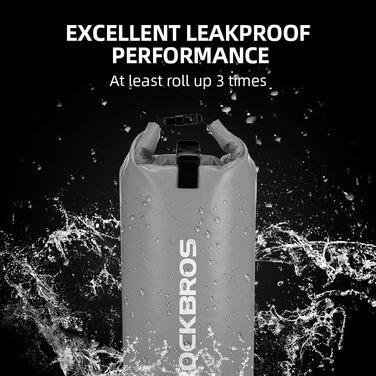 Водонепроникний мішок ROCKBROS Dry Bag для водного спорту, пляжу, плавання, каякінгу, рафтингу, вітрильного спорту та активного відпочинку (2L+20L, сірий)