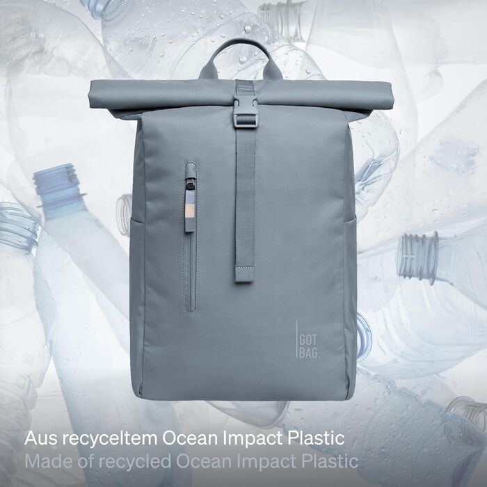 Рюкзак GOT BAG Rolltop Easy з океанічного пластику, водостійкий, для ноутбука 16”, 31 л