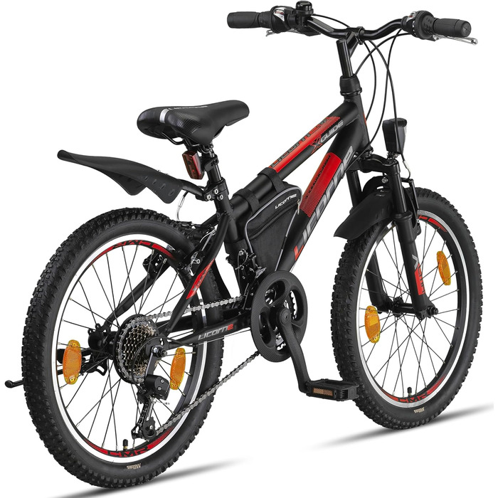 Гірський велосипед Licorne Bike Guide Premium 20 дюймів для дітей, чоловіків і жінок, 21-швидкісний (18 передач у 20-дюймовій версії)